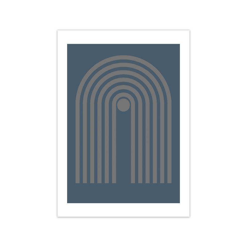 Mid Century Grey and Blue Wall Art Prints A Print Only