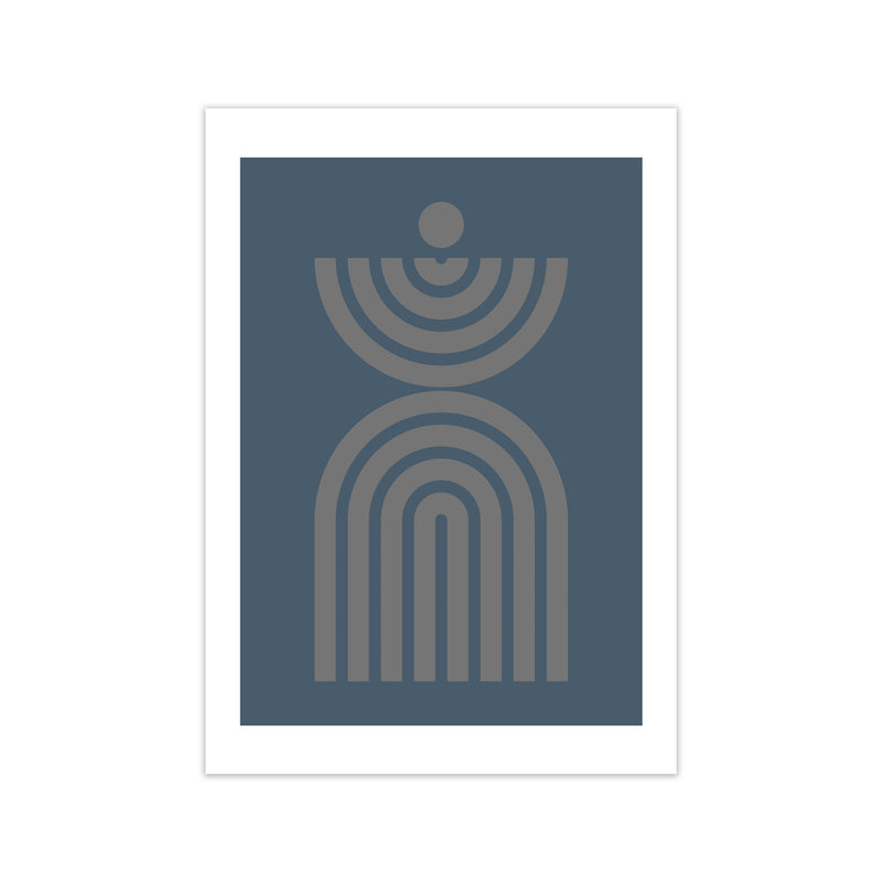 Mid Century Grey and Blue Wall Art Prints C Print Only