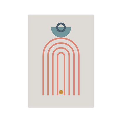 Mid Century Modern Prints on Grey A Print Only