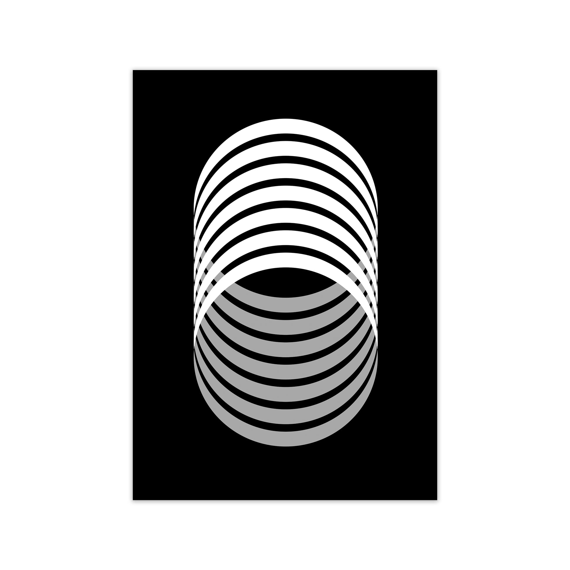 Abstract Modern Back and White Circles Original Print Only