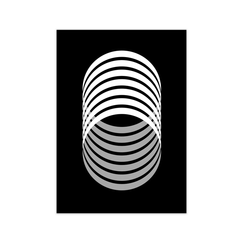 Abstract Modern Back and White Circles Original Print Only