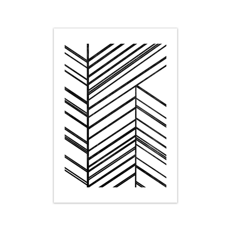Black White Rough Line Print Print Only