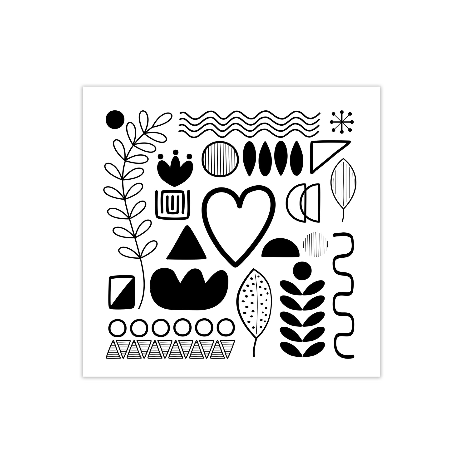 BW Scandi Shapes Square Original Print Only