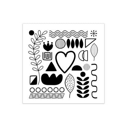 BW Scandi Shapes Square Original Print Only