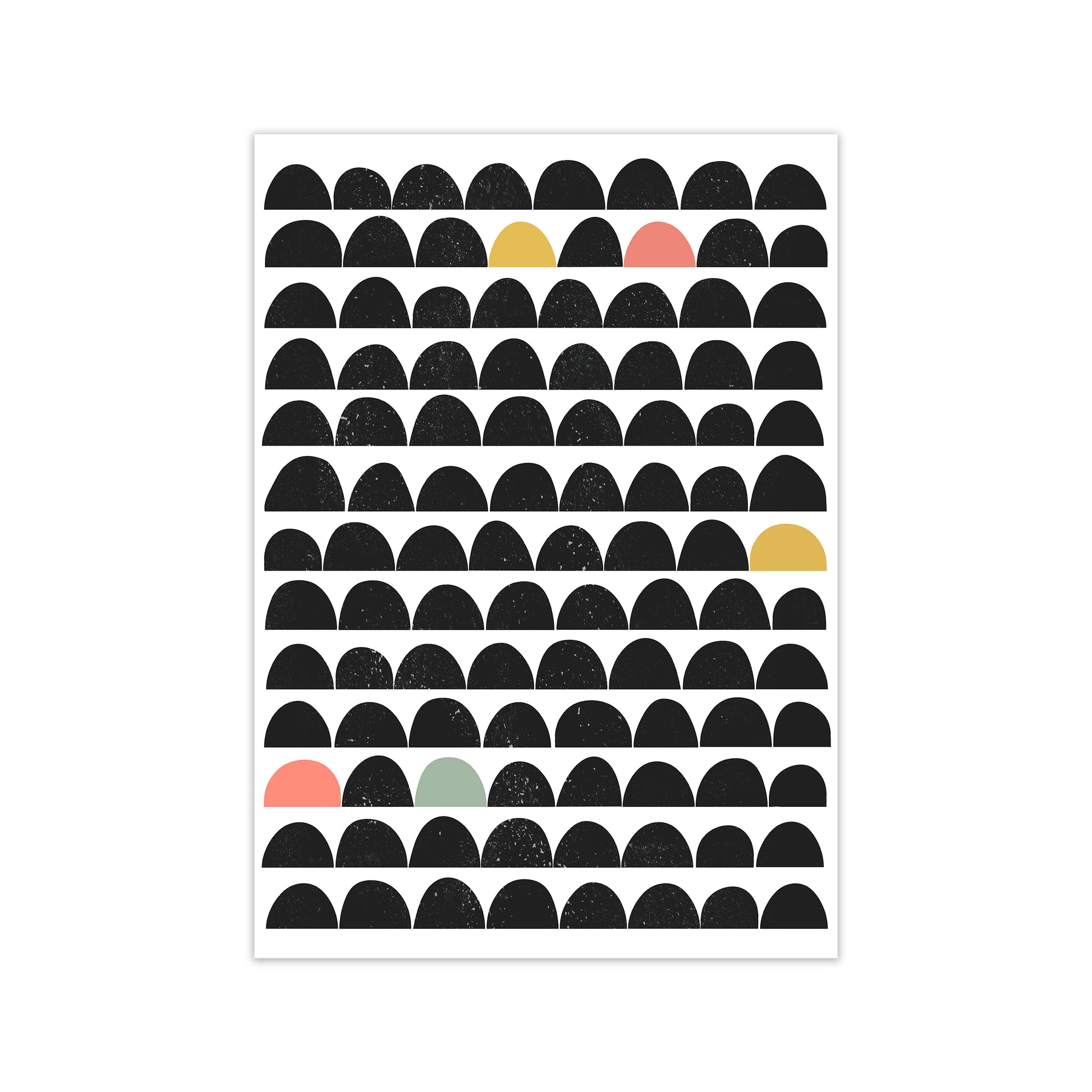 Mid Century Black and Color Print Only