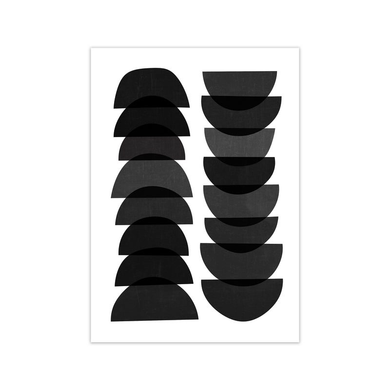 Mid Century Black Half Moons Print Only