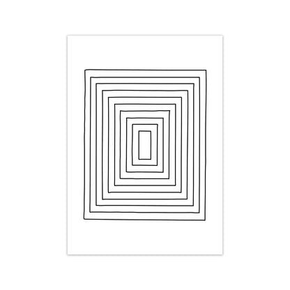 Geometric Set of 2 Black and White  Print B Print Only