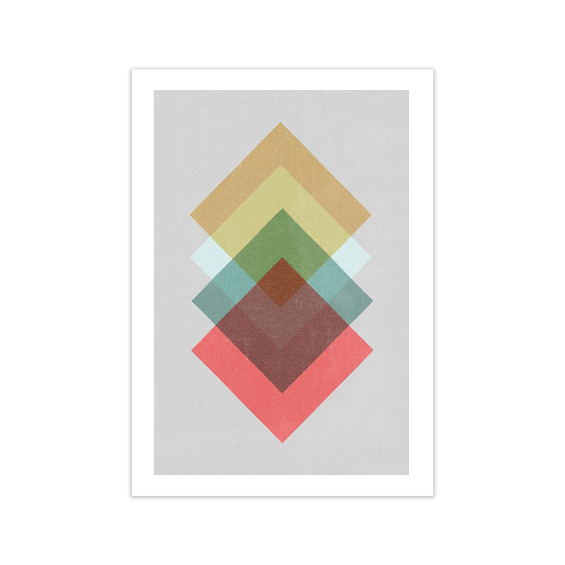 Mid Century Shapes in Scandi Colours B Print Only