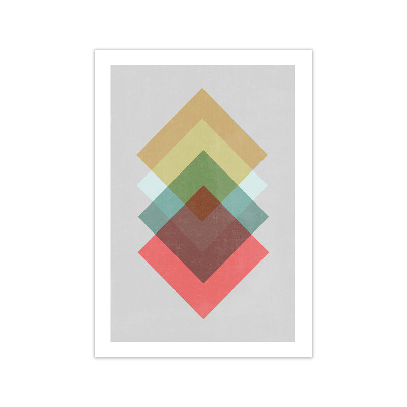 Mid Century Shapes in Scandi Colours B Print Only