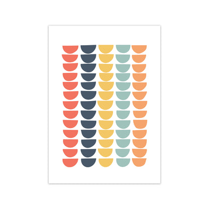 Retro Multicolor Half Circles Original Print Only