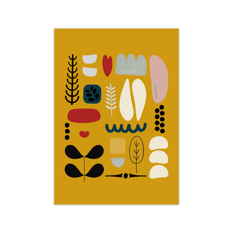 Scandinavian Folk on Yellow Original Print Only