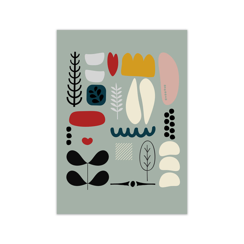 Scandinavian Shapes on Blue Original Print Only