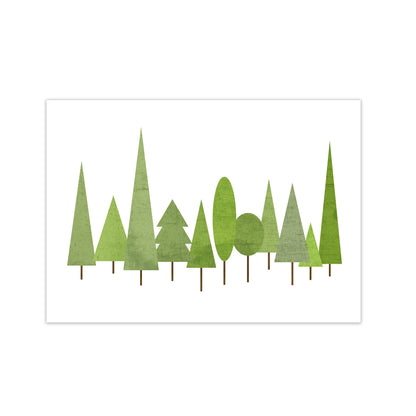 Scandinavian Trees Landscape Original Print Only
