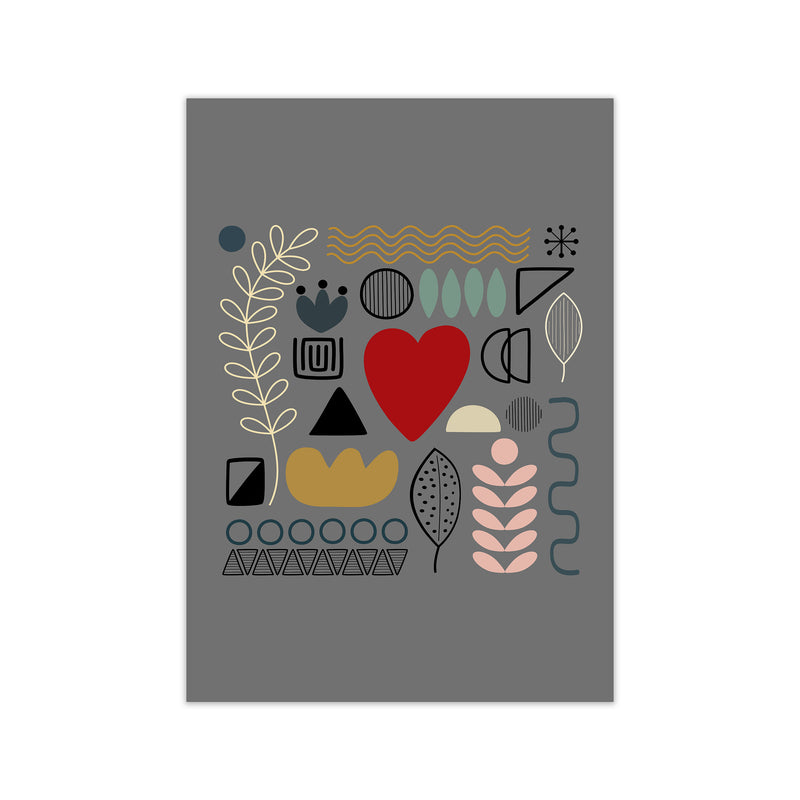Scandnavian Shapes on Grey Original Print Only