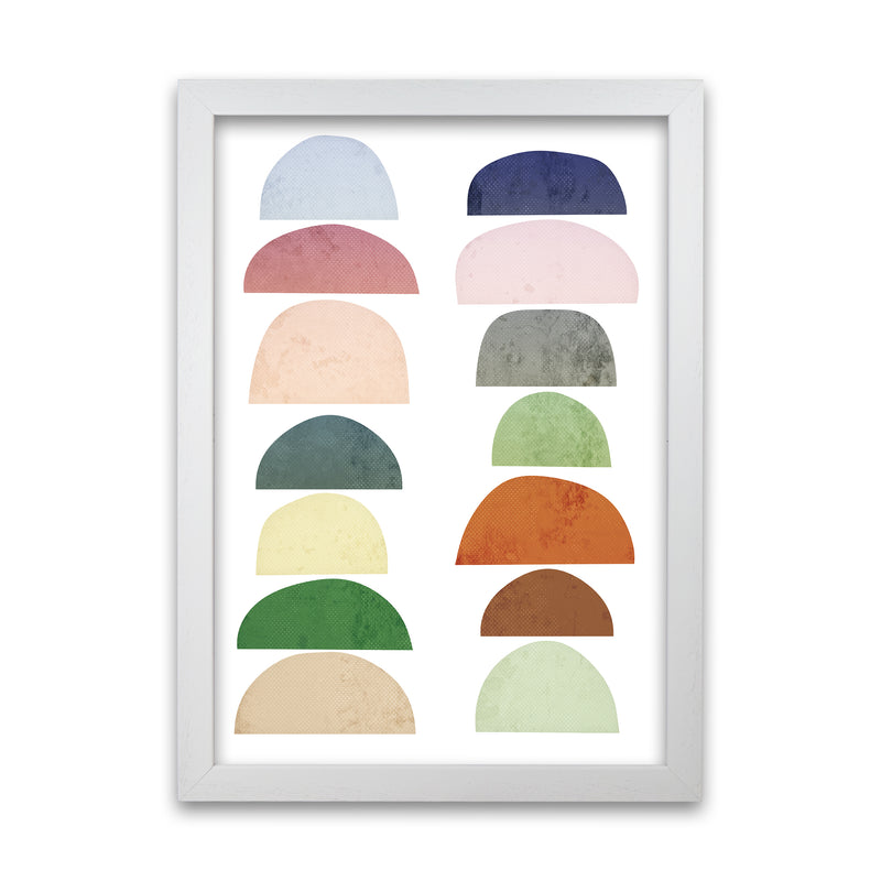 Half Moon Pastel Abstract Original White Grain