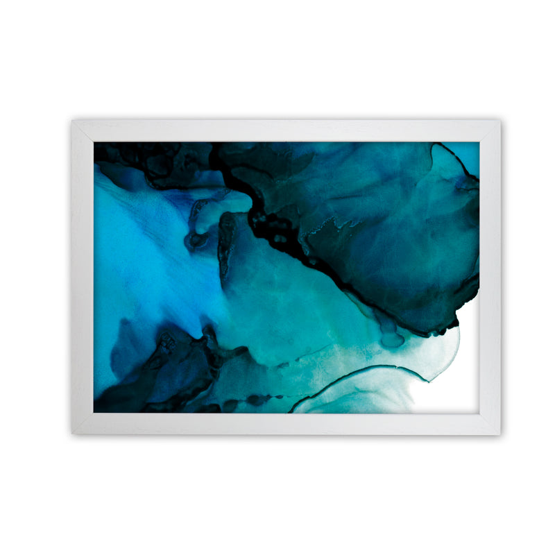 Blue Inspiration Watercolor Original White Grain