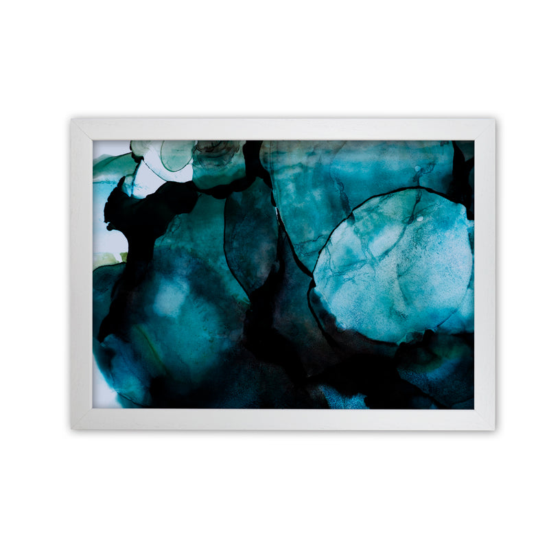 Dark Blue Watercolor Original White Grain