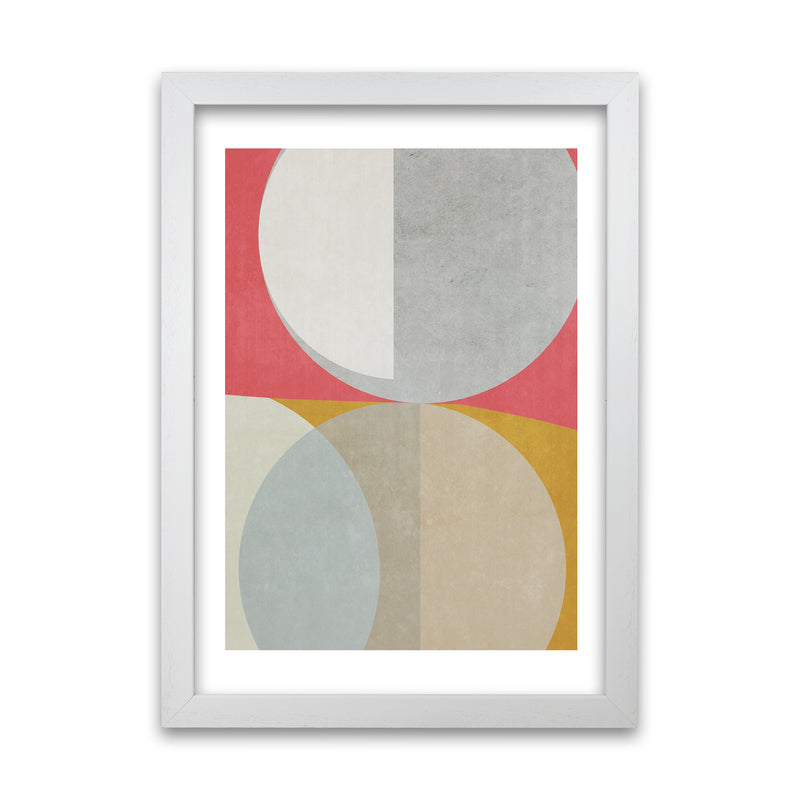 Abstract Colourful Circles Original White Grain
