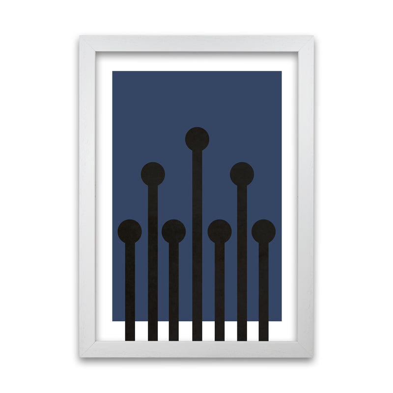 Black and Blue Scandinavian Art White Grain