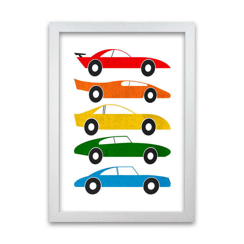 Mid Century Cars on White White Grain