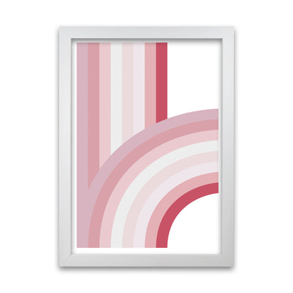 Pink Nursery Rainbow Wall Art White Grain