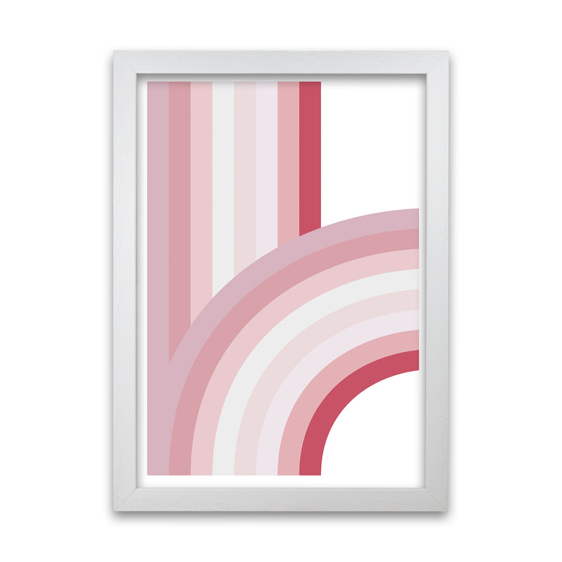 Pink Nursery Rainbow Wall Art White Grain