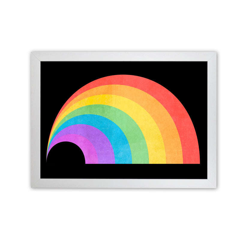 Rainbow and Black Horizontal Wall White Grain
