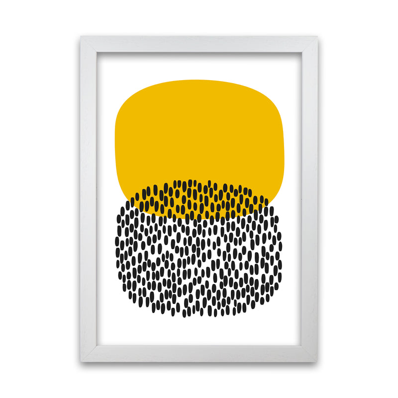 Yellow and Black Dots Original White Grain