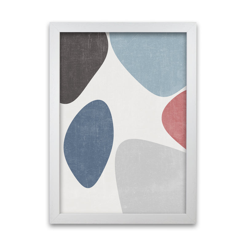 Blues Abstract Wall Art Original White Grain