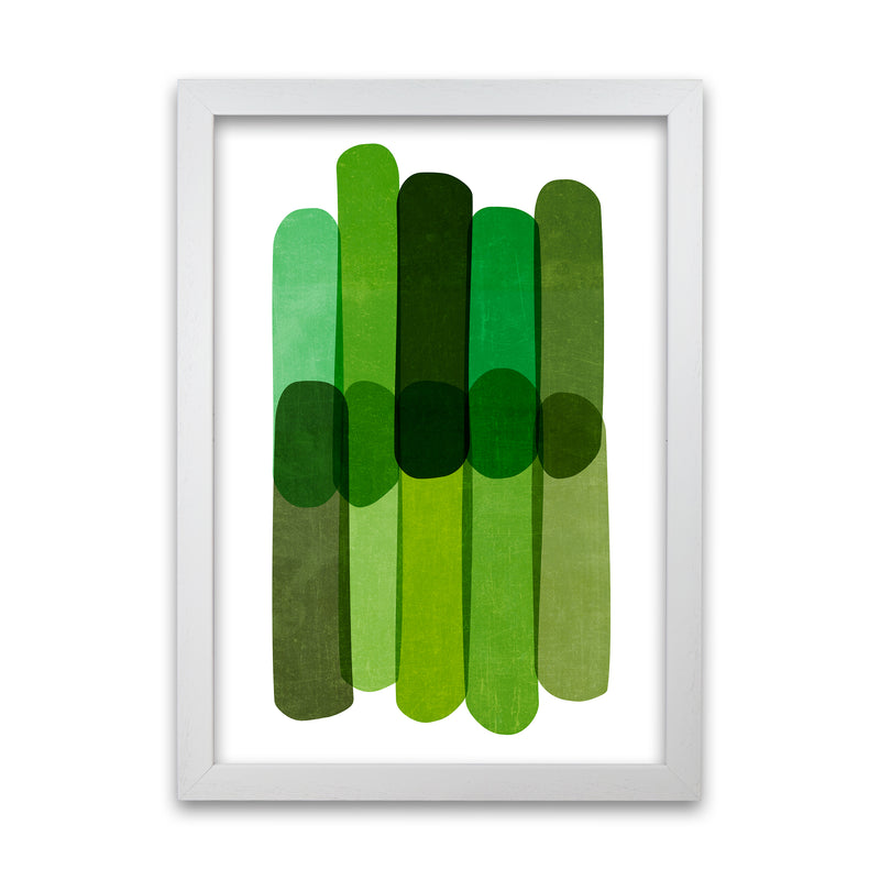 Green Abstract Wall Art Prints White Grain