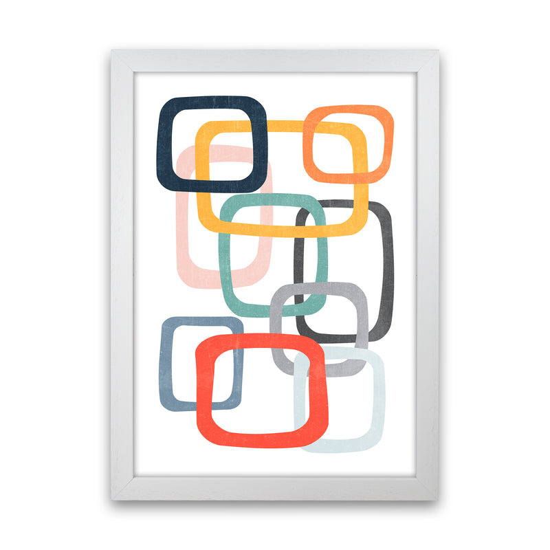 Abstract Mid Modern Pair B White Grain