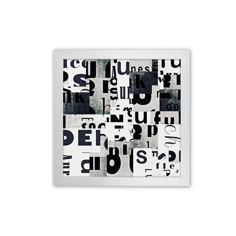 Black and White Typography Pair B Original White Grain