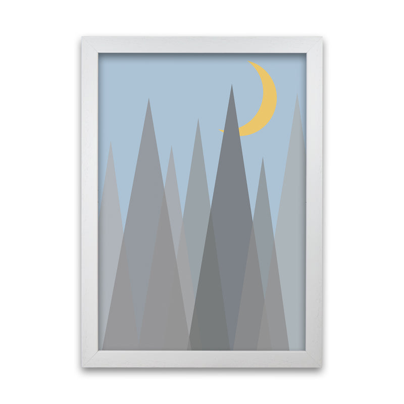 Day and Night Nursery Mid Century Modern Art Prints Night B White Grain