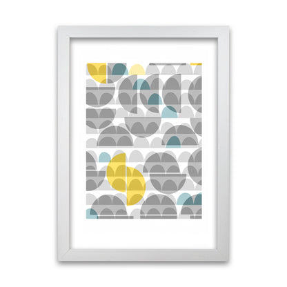 Geometric Grey and Yellow A Original White Grain