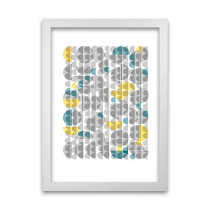 Geometric Grey and Yellow B Original White Grain