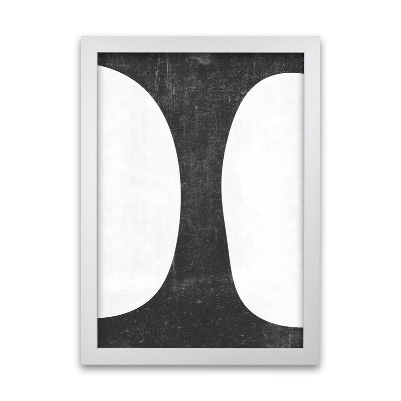 Mid Century Black and White Grunge Wall Art A White Grain