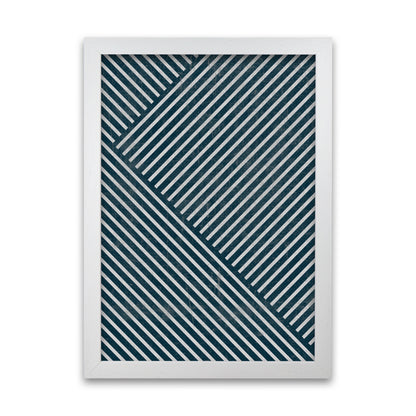 Navy Blue Set of 2 Abstract A White Grain