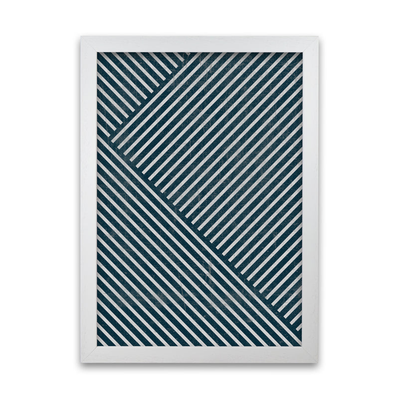 Navy Blue Set of 2 Abstract A White Grain