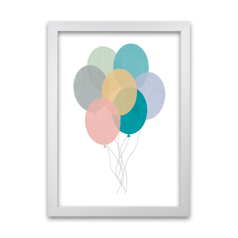 Nursery Collection Balloons White Grain