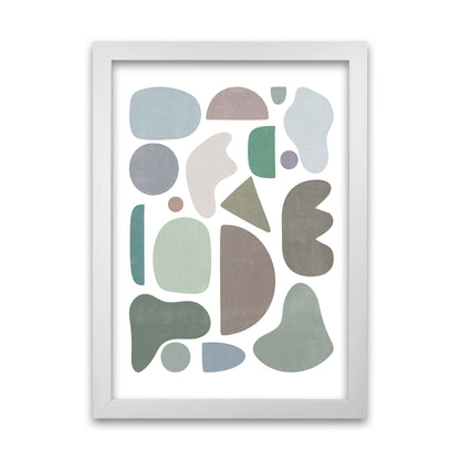 Abstract Terrazzo Shapes A White Grain