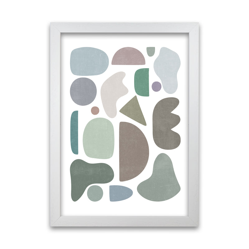 Abstract Terrazzo Shapes A White Grain