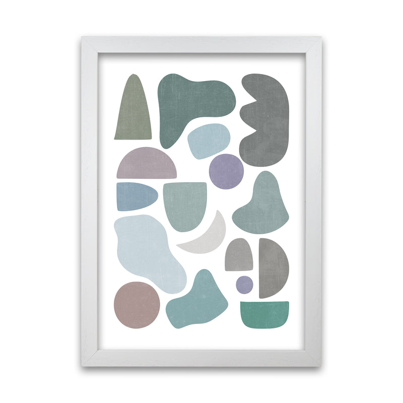 Abstract Terrazzo Shapes B White Grain