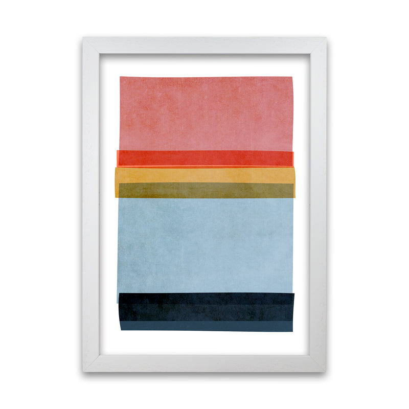 Colourful Abstract Shapes Wall Art B White Grain