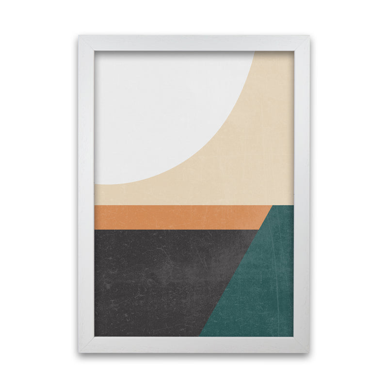 Colourful Mid Century Modern Print A White Grain