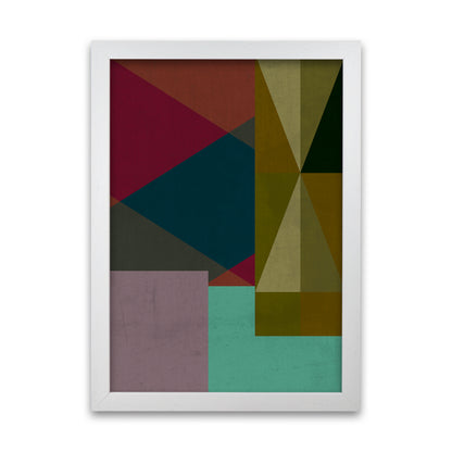 Dark Colourful Abstract Print A White Grain