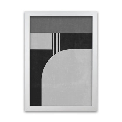 Mid Century Black and White Print A White Grain