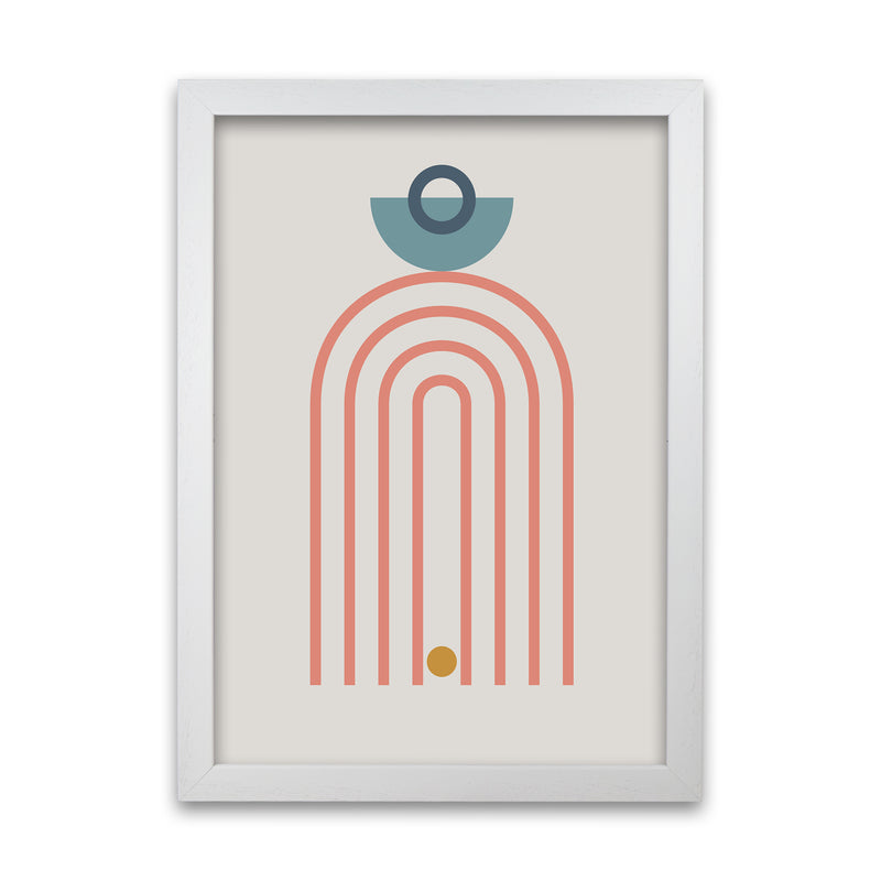 Mid Century Modern Prints on Grey A A1 White Grain Frame