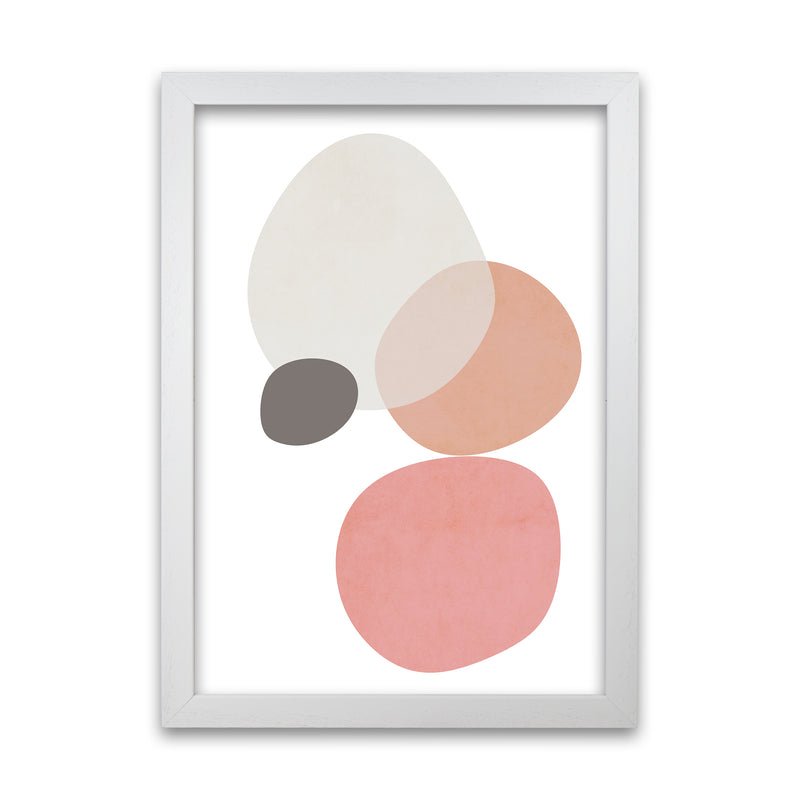 Pink and Grey Nursery Wall Art Print B White Grain