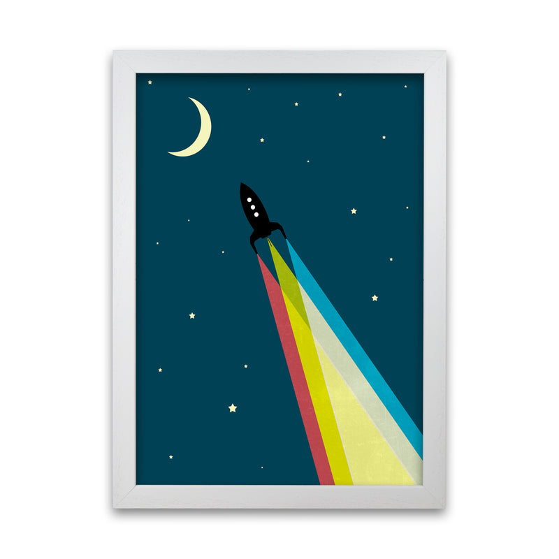 Rocket Bedroom Print A White Grain