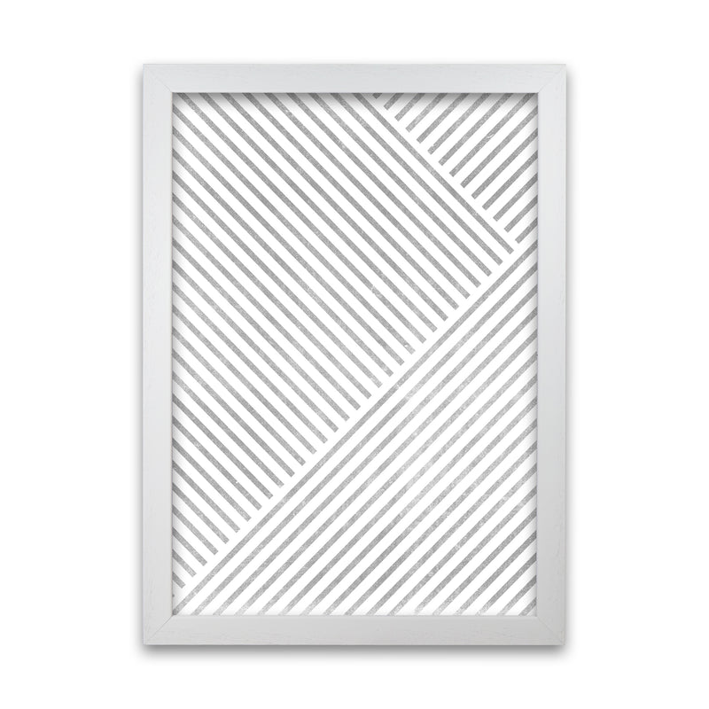 Mid Century Texture Lines B White Grain